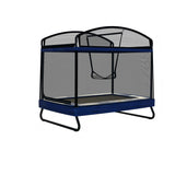Outdoor Square Trampoline For Kids And Adults With Protective Net And Swing 4 X 6Ft - Black / Blue