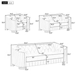 Upholstered 3 Piece Sofa Set With Legs