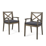 Perla - Dining Chair Set With Cushions 2 Piece - Dark Gray
