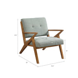 Lounge Chair With Tufted Upholstery And Solid Wood Frame