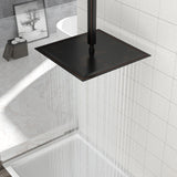 16" Square Rainfall Shower Head Fixed Wall Mount With Full Body Coverage & Self Cleaning Silicone Nozzles