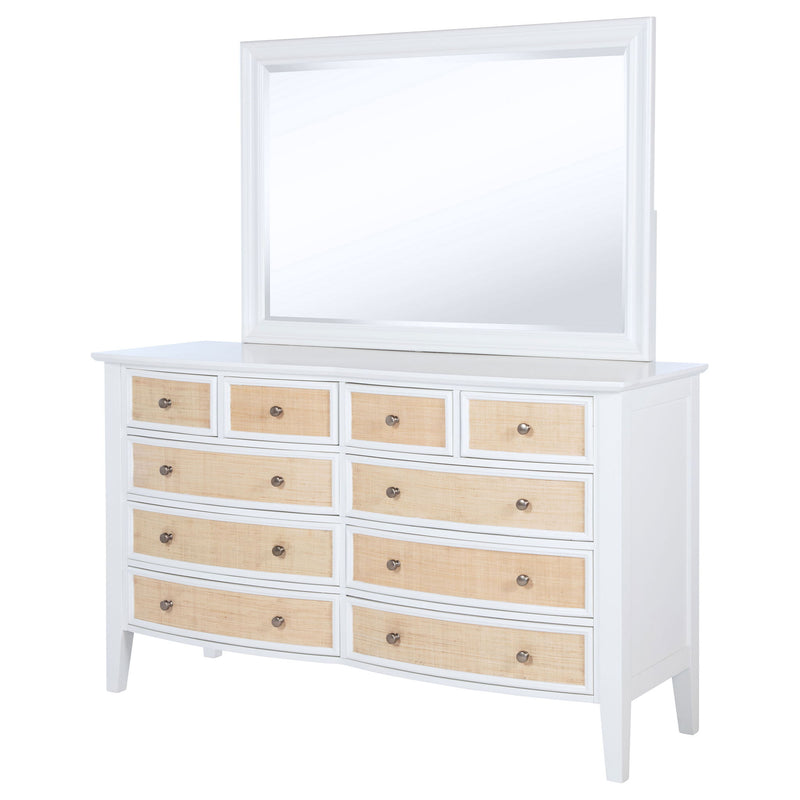 Talia - 10 Drawer Dresser And Mirror Set - White