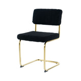 Modern Light Luxury Dining Chair With Metal Legs And Bow Design