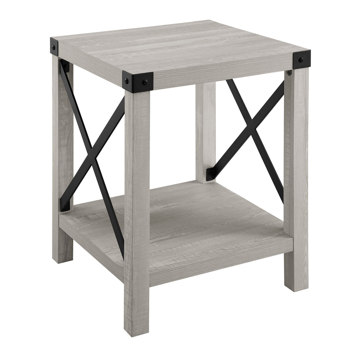 Farmhouse Metal X Table With Lower Shelf