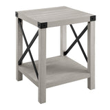 Farmhouse Metal X Table With Lower Shelf