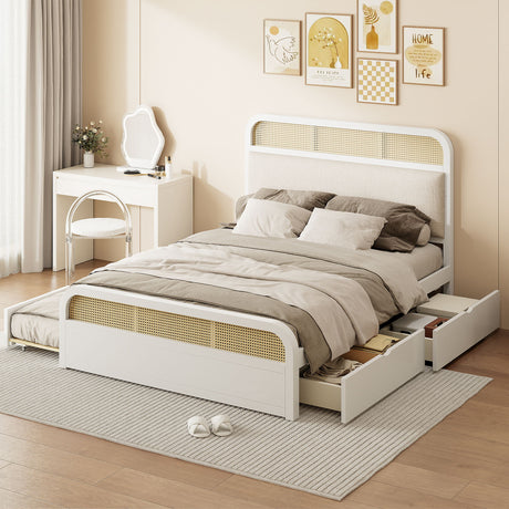 Platform Bed With Trundle And 2 Drawers