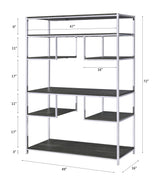 Vonara - Bookshelf - Chrome / Gray / Oak