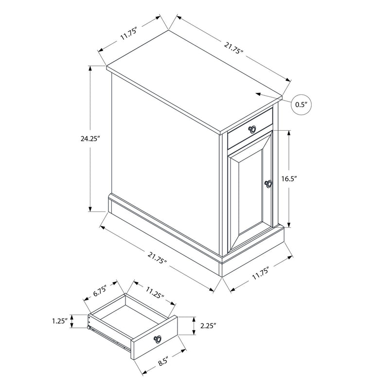 Accent End Table, Storage Drawer, Versatile Design - Espresso