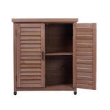 Potting Bench With Storage Cabinet And Metal Table Top For Outdoor