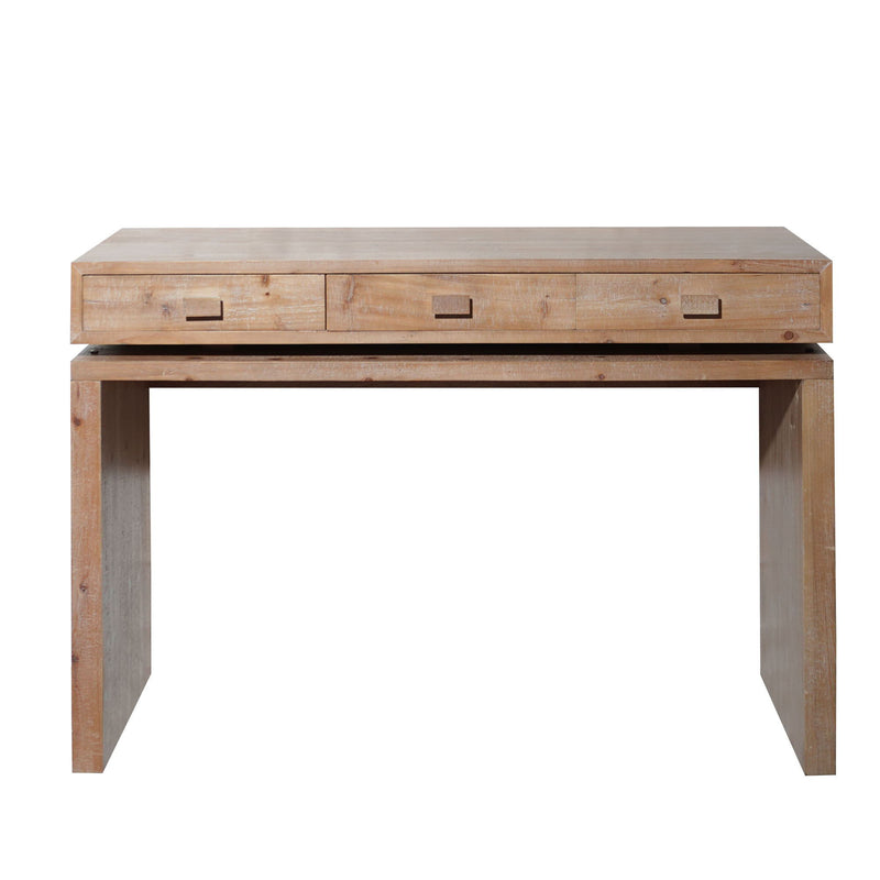 Rustic Wood Console Table With 3 Drawers Entryway Table For Hallway, Foyer, Or Office - Natural / Natural & Light Brown / Natural Wood / Natural Wood Wash / Natural / Rustic