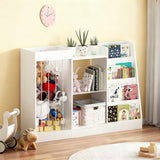 Bookshelf And Toy Storage, 3 Tier Montessori Bookcase With Stuffed Animal Organizer - White