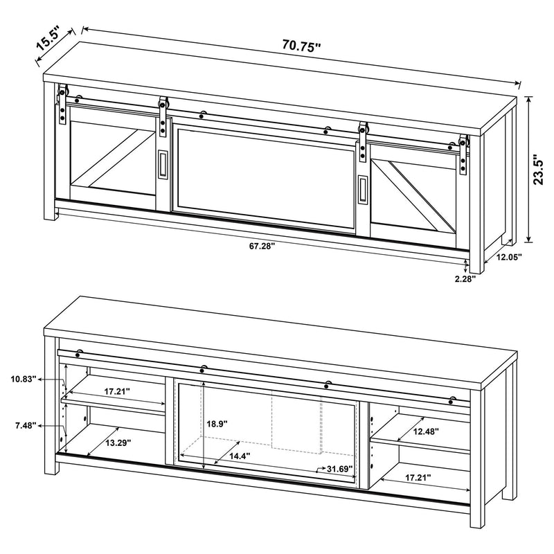 Clover - Fireplace TV Stand - Brown