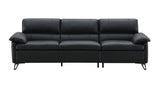 Eilene - Top Grain Leather Sofa - Black