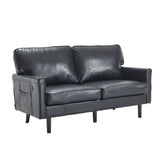 Mid Century Modern Loveseat Sofa With USB Ports, Removable Pillow Cover
