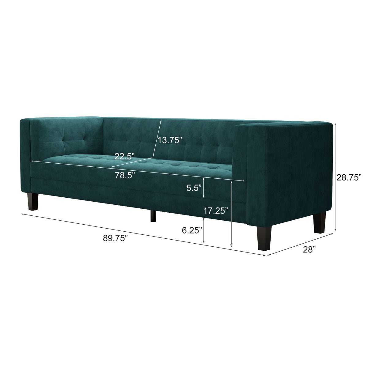 3 Seater Upholstered Tufted Sofa