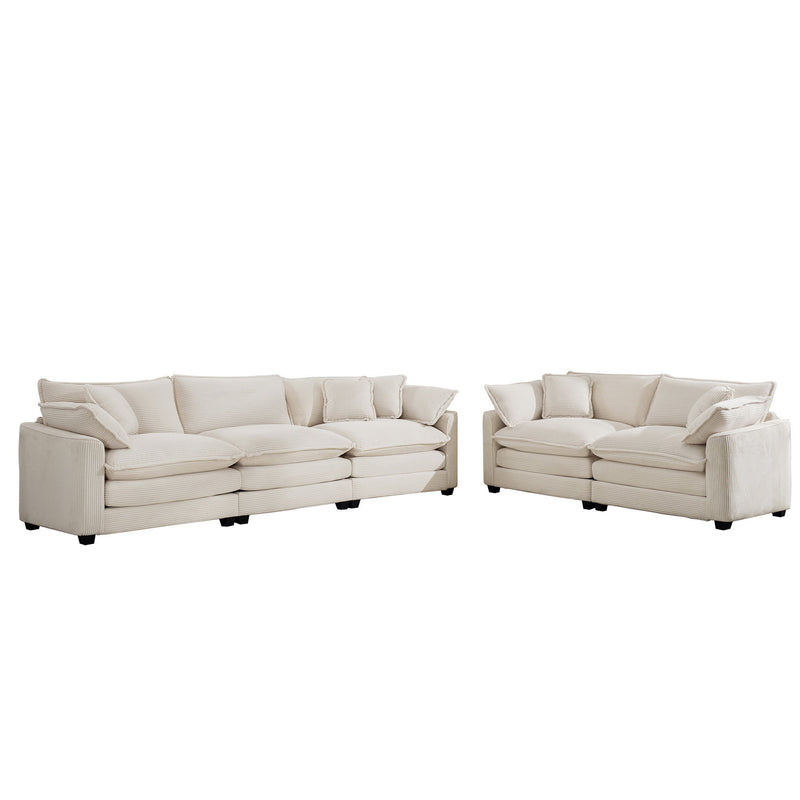 Elegant Oversized Sectional Sofa Set With Deep Seats And Flexible Layout