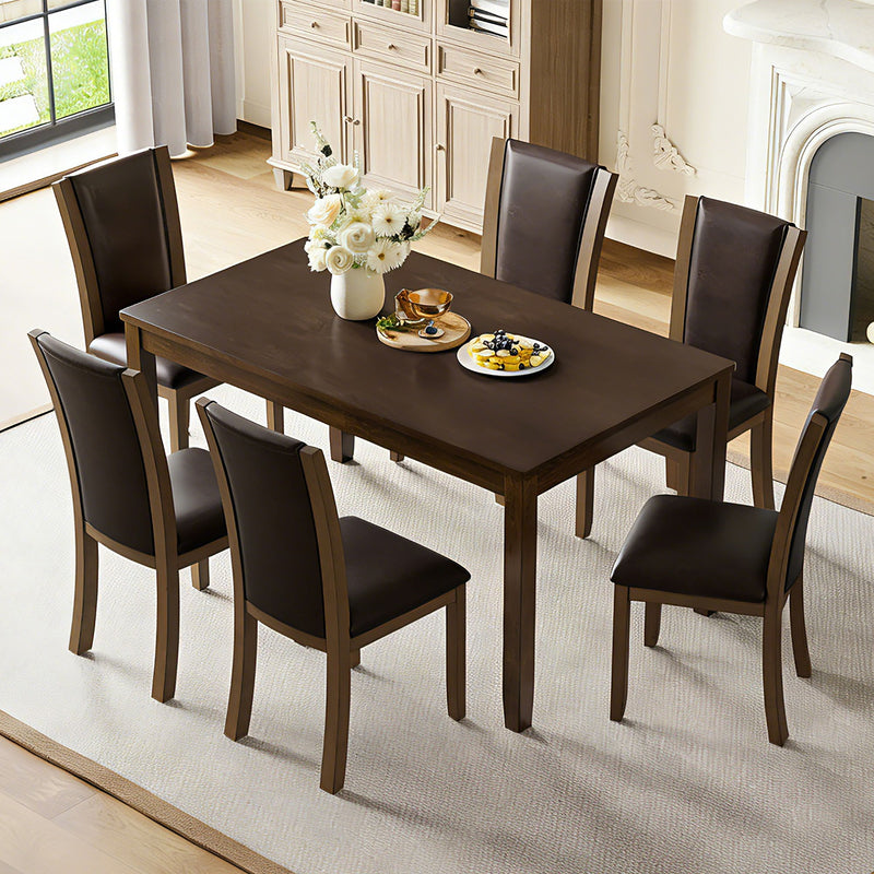 Dining Table Set With Upholstered Chairs, Rectangular Dining Table Set