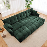Elegant Sofa Set With Ottoman And Pillows, Textured Chenille, High Resilience Cushions