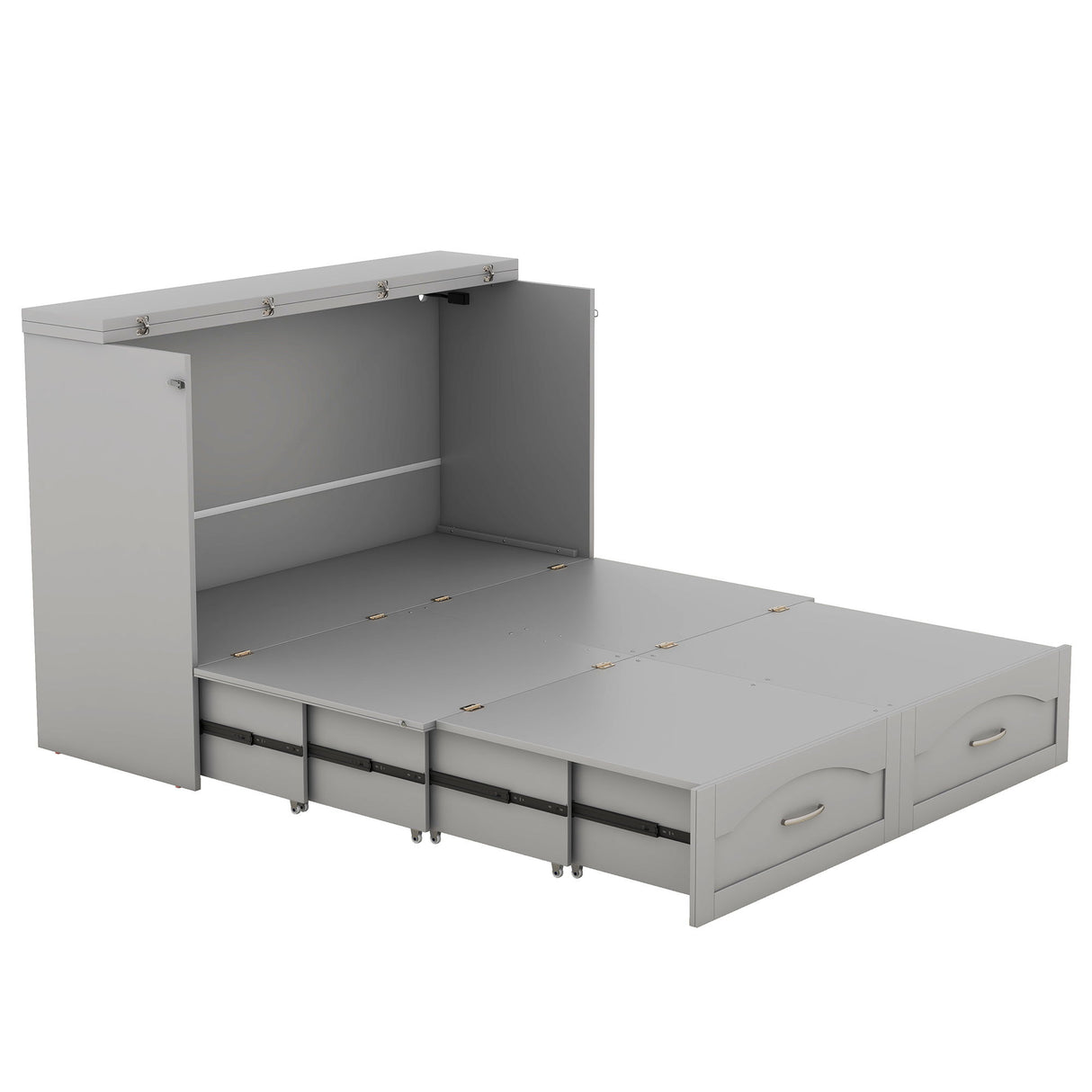Murphy Wall Bed With Drawer And A Set Of Sockets & USB Ports, Pulley Structure Design