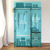 Garment Rack With Shelves, 2 Wicker Drawers, 4 Hooks, Organizer