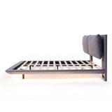 Upholstered Platform Bed With Sensor Light And 2 Large Backrests, With 2 Sets Of USB Port And Socket On Each Rear Bed Leg