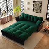 Queen Pull Out Sofa Bed, 3 In 1 Convertible Sleeper Tufted With 2 Soft Pillows