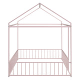 Metal Bed House Bed Frame With Fence