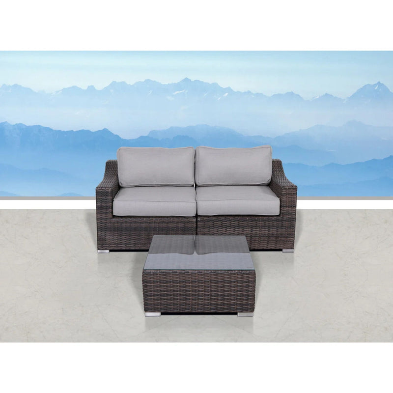 Outdoor Wicker Conversation Set With Cushions, All Weather