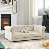 Modern Elegant Rectangle Pet Bed, Durable Elevated Dog Sofa
