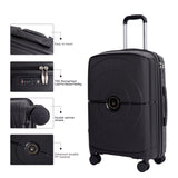 3 Piece Set Expandable Hardshell Suitcase Double Spinner Wheels