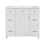 Bathroom Vanity With Ceramic Sink, Soft Close Doors, Adjustable Shelves