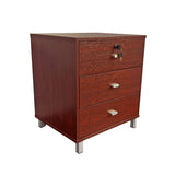3 Drawer Nightstand Locking Top Drawer Metal Drawer Glides Metal Bar Handles