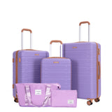 5 Piece Set Hard Case Spinner Wheels Luggage Sets With Tsa Lock