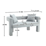 Modern Chenille Loveseat Sofa, Comfy Upholstered 2 Seater