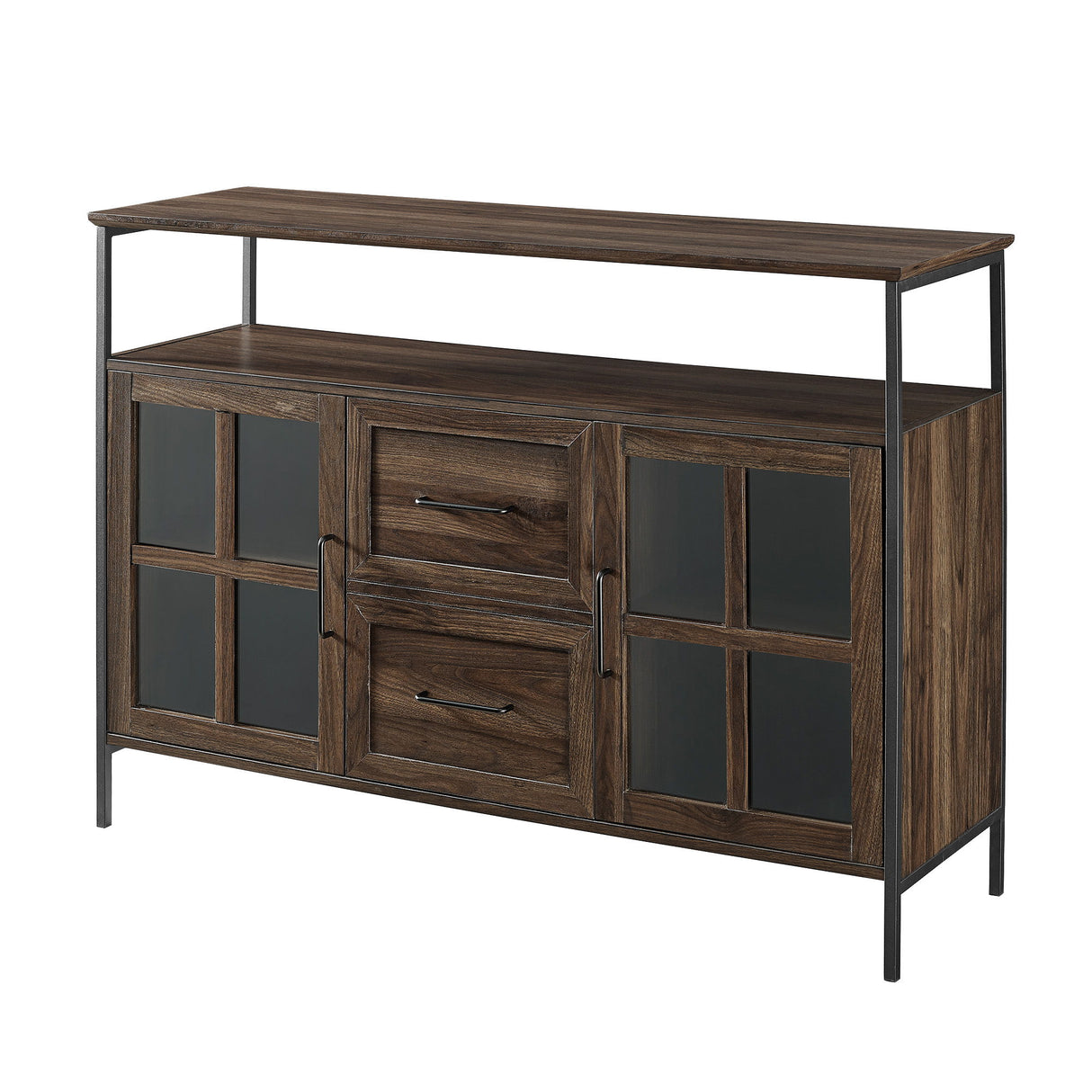Modern 3 Door Buffet - Dark Walnut
