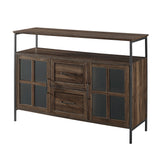 Modern 3 Door Buffet - Dark Walnut