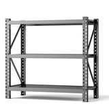 3 Tier Industrial Shelving Rack, Heavy Duty Steel Shelving Unit Adjustable - Black