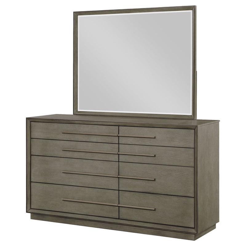 Prescott - 8 Drawer Dresser With Mirror - Brown