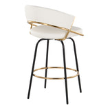 Jie - Fixed Height Contemporary Counter Stool With Swivel Round Footrest (Set of 2)