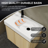 Modern Bathroom Vanity With Ceramic Basin, Wall Mounted Floating Sink Combo, Storage Cabinet