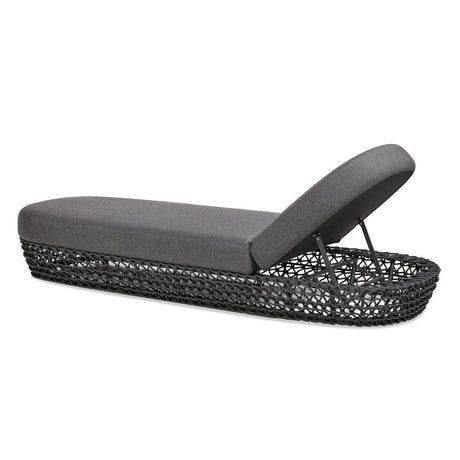 Willow - Sunbrella Upholstered Patio Lounger - Graphite Gray / Black