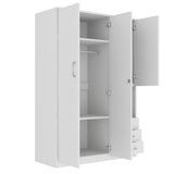 2 Doors Wardrobe Storage For Bedroom With Shelves And 3 Drawers