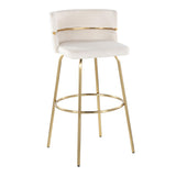 Cinch - Glam / Art Deco Fixed Height Barstool With Swivel With Round Footrest (Set of 2)