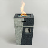 20" Propane Gas Fire Pit Table, 50000 Btu Square Concrete Fire Pit For Outside Patio Deck Garden Backyard - Light Gray Blue