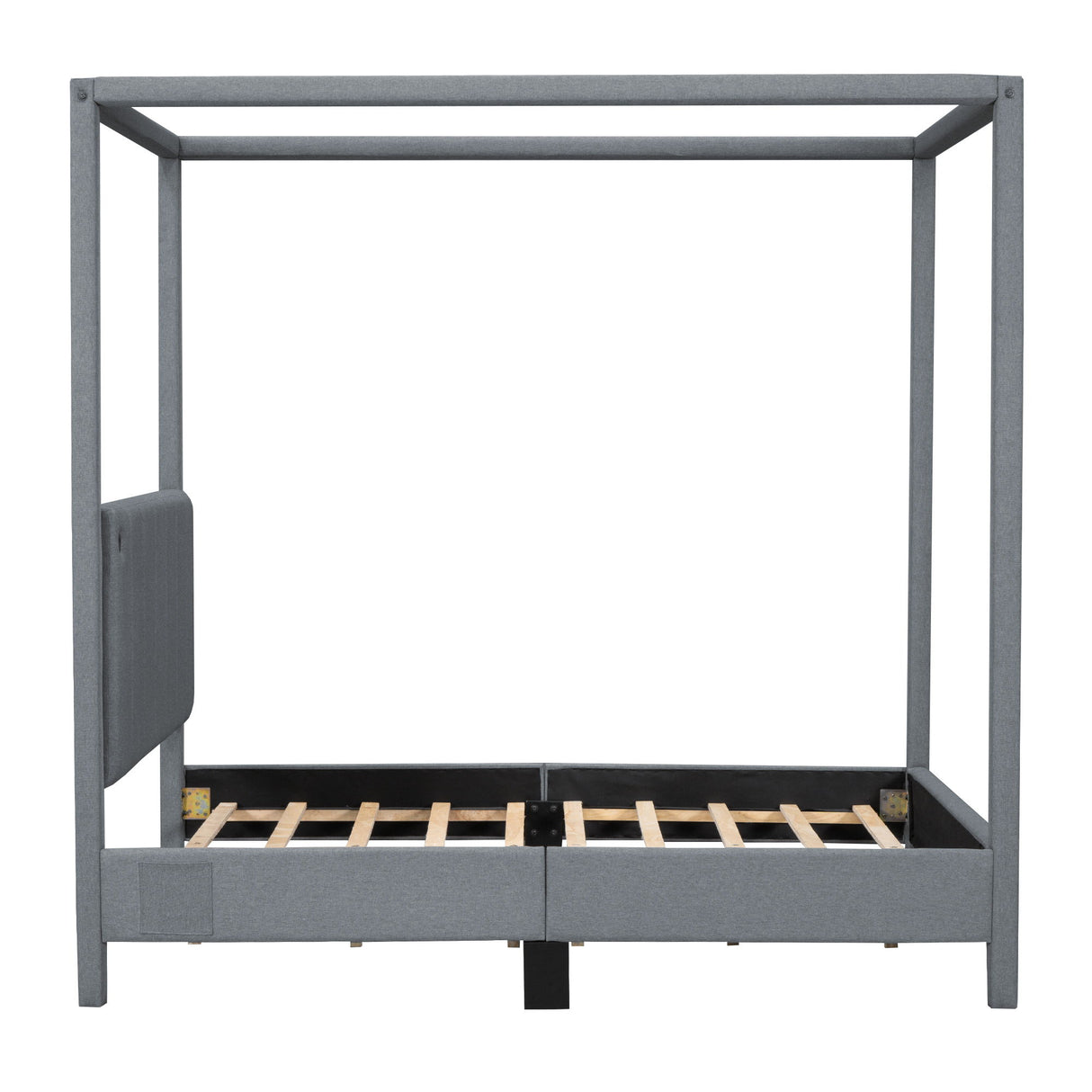 Canopy Platform Bed With USB And Type-C Ports