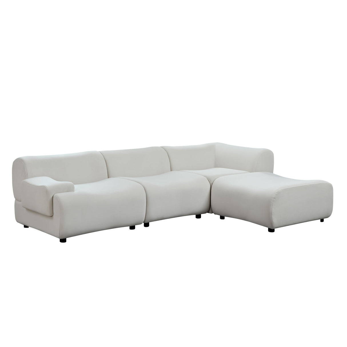 Strong Durable Fabric 4 Seat Sectional Sofa With High Density Sponge