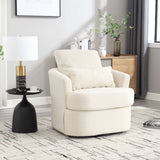 Modern Barrel Comfy Round Accent Sofa Chair, 360 Degree Swivel