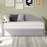 Daybed With Extended Pop Up Trundle And Storage Drawers
