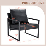 Classic Leather And Metal Frame Sofa, Ergonomically Designed, A Perfect Blend Of Modern And Industrial Styles