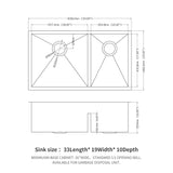 Modern Double Bowl Undermount Kitchen Sink 50 / 50 Design Stainless Steel